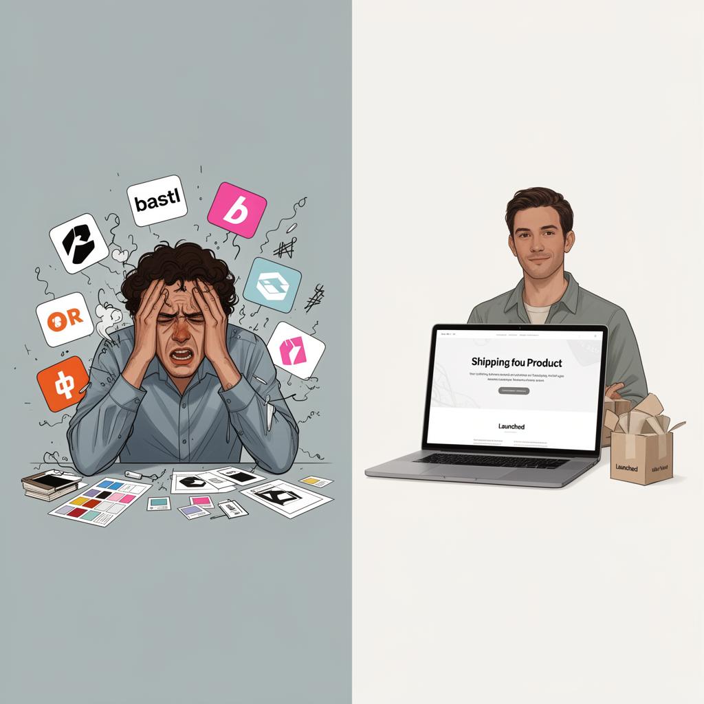 Execution vs branding paralysis - stressed founder vs shipping founder