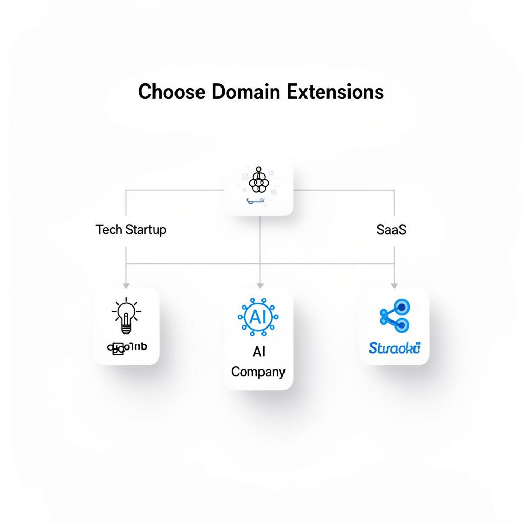 Domain TLD decision flowchart for startups